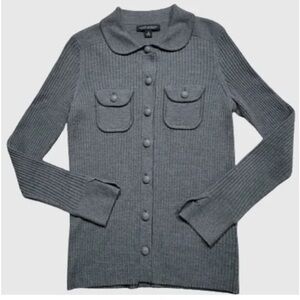 Banana Republic Extra Fine Merino Wool Ribbed Cardigan Sweater